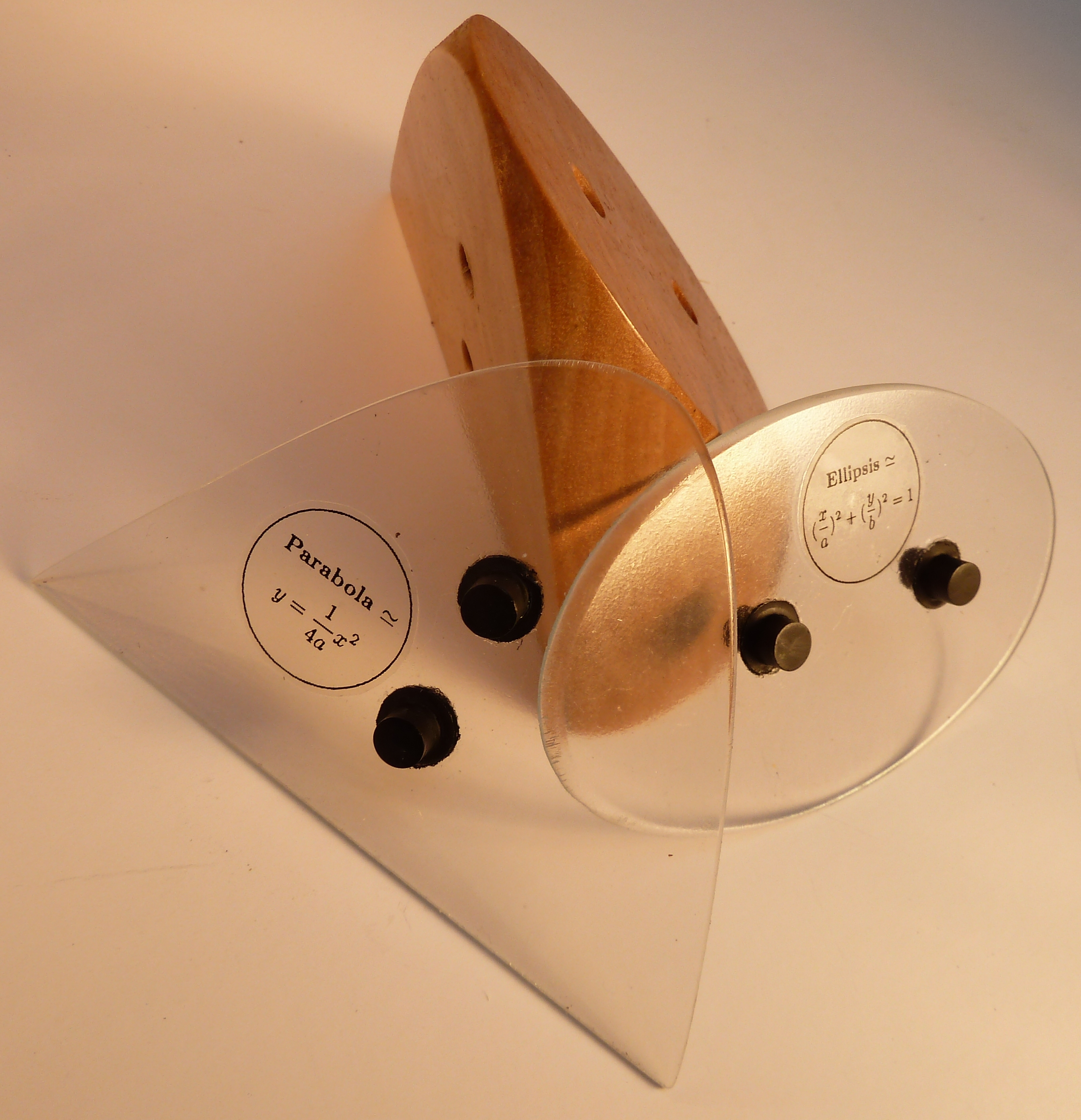 De fyra snitten själva. De fyra ekvationerna finns på  
                         plastbitarna.